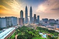 Kuala Lumpur, Malaysia park and skyline Royalty Free Stock Photo