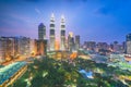 Kuala Lumpur, Malaysia park and skyline Royalty Free Stock Photo