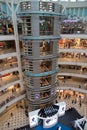 KUALA LUMPUR, MALAYSIA - SEP 27: Glass elevator in Suria Shopping Mall on Septermber 27, 2013 in Kuala Lumpur, Malaysia. Suria KL