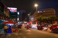 Kuala Lumpur, Malaysia - 13th February, 2018: Kuala Lumpur night streets city landscape