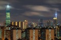 Ajestic night landscape of downtown Kuala Lumpur Royalty Free Stock Photo