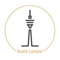 Kuala Lumpur, Malaysia Vector Line Icon