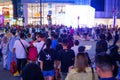 KUALA LUMPUR. 4 March 2023. People to cross the street at night in Bukit Bintang.