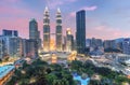 Petronas twin towers at night in Kuala Lumpur, Malaysia Royalty Free Stock Photo