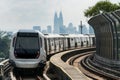 Kuala Lumpur Mass Rapid Transit MRT train approaching towards Royalty Free Stock Photo