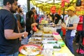 KUALA LUMPUR, MAY 23 2018: Vendors selling cuisine at street bazaar catered for iftar or breaking fast during the Muslim fasting