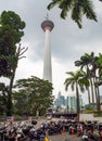 Kuala Lumpur, Malaysia : Menara TV Tower with tourist panorama view platform