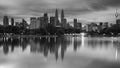 Kuala lumpur morning scenery in black and white Royalty Free Stock Photo