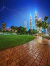 Kuala Lumpur night Scenery in the park, Malaysia Royalty Free Stock Photo