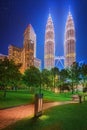 Kuala Lumpur night Scenery in the park, Malaysia Royalty Free Stock Photo