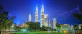 Kuala Lumpur night Scenery in the park, Malaysia Royalty Free Stock Photo