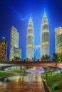 Kuala Lumpur night Scenery in the park, Malaysia Royalty Free Stock Photo