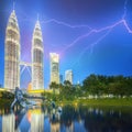 Kuala Lumpur night Scenery in the park, Malaysia Royalty Free Stock Photo