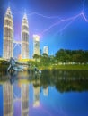 Kuala Lumpur night Scenery in the park, Malaysia Royalty Free Stock Photo