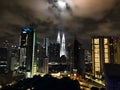 Kuala Lumpur Petronas towers at night Royalty Free Stock Photo