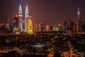 Kuala Lumpur skyline at dusk.