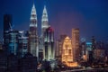 Kuala lumpur skyline at night, Malaysia, Kuala lumpur is capital city of Malaysia Royalty Free Stock Photo