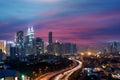 Kuala Lumpur skyline and skyscraper at night in Kuala Lumpur, Ma Royalty Free Stock Photo