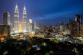 Kuala Lumpur skyline and skyscraper at night in Kuala Lumpur, Ma Royalty Free Stock Photo