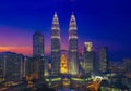 Kuala Lumpur & Sunset Royalty Free Stock Photo