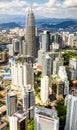Kuala Lumpur Twin Towers vertical panorama