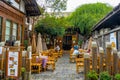 Kuan Zhai Alley or Wide and Narrow Alley ancient street in Chengdu during afternoon at Chengdu Sichuan , China : 13 October 2023