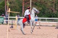 Kuban Cossack on horses performing tricks on the on open-air