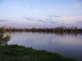 Kuban River at sunset Royalty Free Stock Photo