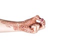 Kubera mudra with henna