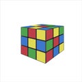 Kubik rubik classic logic game toy. Rubik random colors. Vector illustration