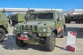 KUBINKA, RUSSIA, AUG.24, 2018: View on heavy military armored 4WD vehicle Ruys Iveco LMV for troopers and different weapon transp