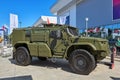 KUBINKA, RUSSIA, AUG.24, 2018: View on heavy military armored 4WD vehicle Typhoon K-4386 for troopers and different weapon transp