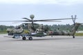 Helicopter Mi-28NM RF-13490 is preparing for take-off Royalty Free Stock Photo