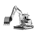 Kubota KX 057 mini excavator outline Royalty Free Stock Photo