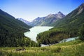 Kucherlinskoe lake, wide viewpoint, Altai, Russian Federation. Beautiful landscape without people. Beautiful green mountain lake