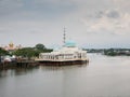 Kuching Floating Mosque with Kuching City Mosque in the background, Sarawak, Malaysia Royalty Free Stock Photo