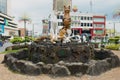 Cats monument in downtown Kuching, Malaysia.