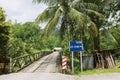 View to the bridge leading to the Annah Rais Bidayuh village in Kuching, Malaysia.