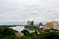 Skyline buildings with Sarawak River of Kuching Sarawak Borneo East Malaysia Royalty Free Stock Photo