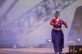 Indian female artist performing Kuchipudi classical dance Royalty Free Stock Photo