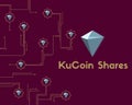 KuCoin Shares cryptocurrency circuit background