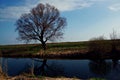 Kudma river, Druzhny village, Nizhny Novgorod region, Russia, spring Royalty Free Stock Photo