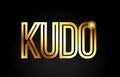 kudo word text typography gold golden design logo icon