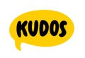 KUDOS speech bubble. Kudos text. Doodle phrase. Funny text. Vector word illustration Royalty Free Stock Photo