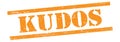 KUDOS text on orange grungy lines stamp