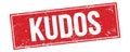 KUDOS text on red grungy rectangle stamp