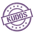 KUDOS text written on purple violet vintage stamp Royalty Free Stock Photo