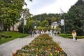 Tourists spending their time in Zdrojowy Park