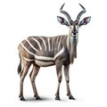 Kudu isolated on white created with Generative AI Royalty Free Stock Photo
