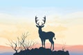 kudu silhouette against a dawn sky